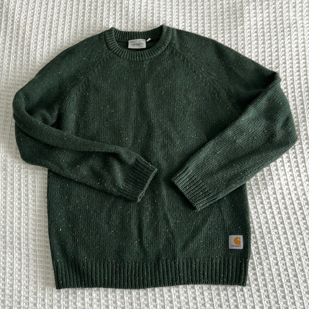 Carhartt Anglistic Sweater Green Wool